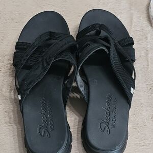 Skechers Women's Black Yoga Foam Sandals